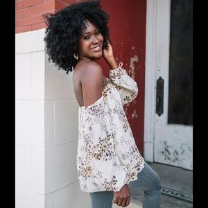 NWT Willow & Root Pleated Off The Shoulder Top - XS